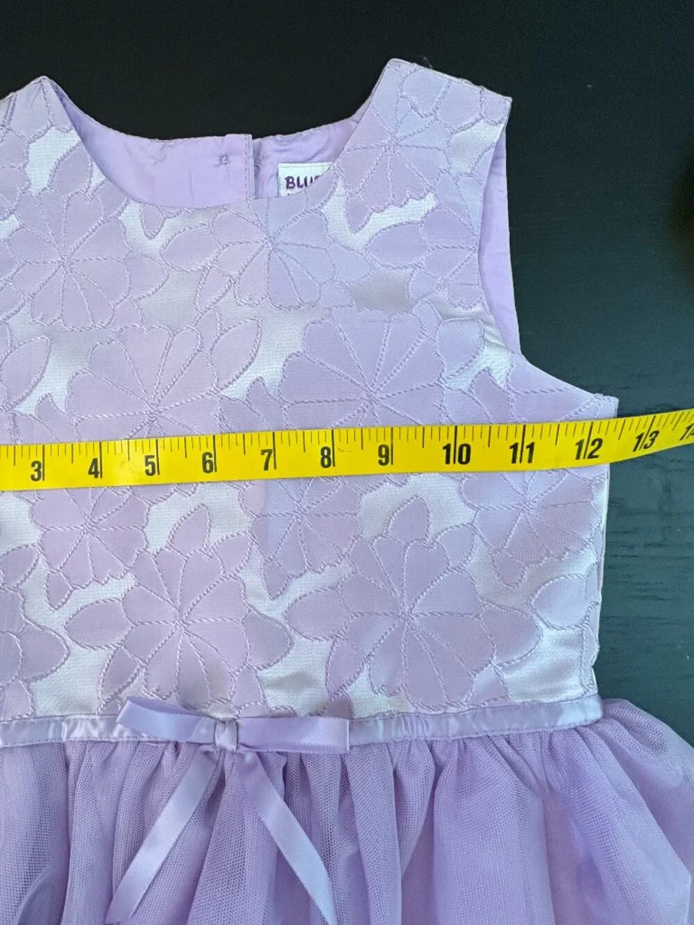 Blueberi Boulevard Lavender Floral Tulle Party Dress Girls Size 7